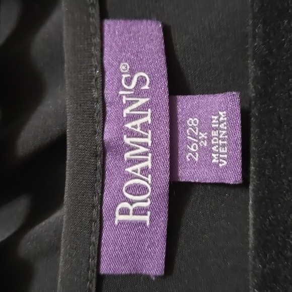 Roaman's Classic Black 3/4 Sleeve Midi Dress Size 2X 26/28 - Picture 6 of 7